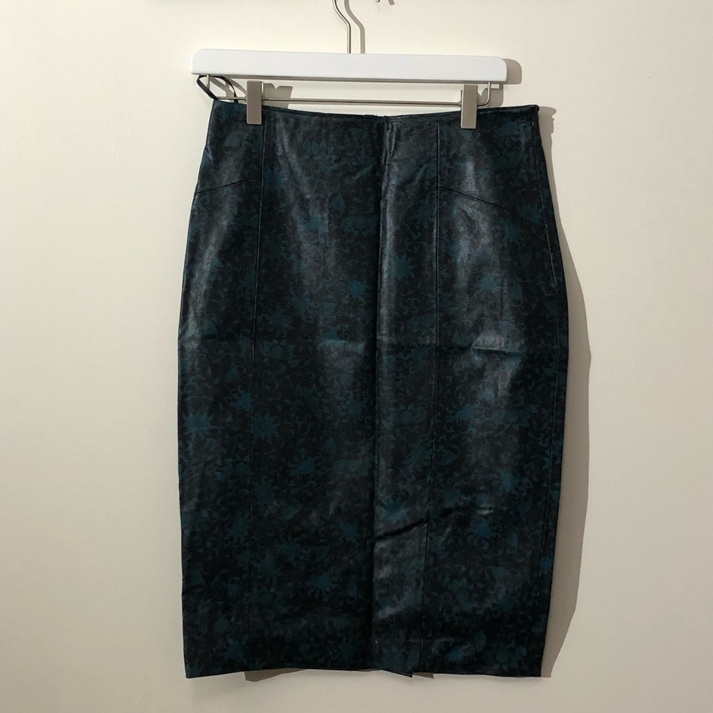 Faux leather pencil skirt